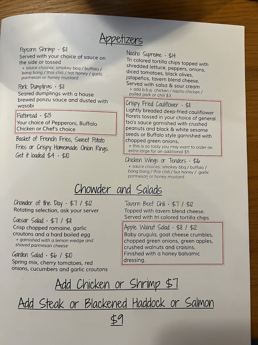 Outlook Tavern & Patio Restaurant Photo Menu 3