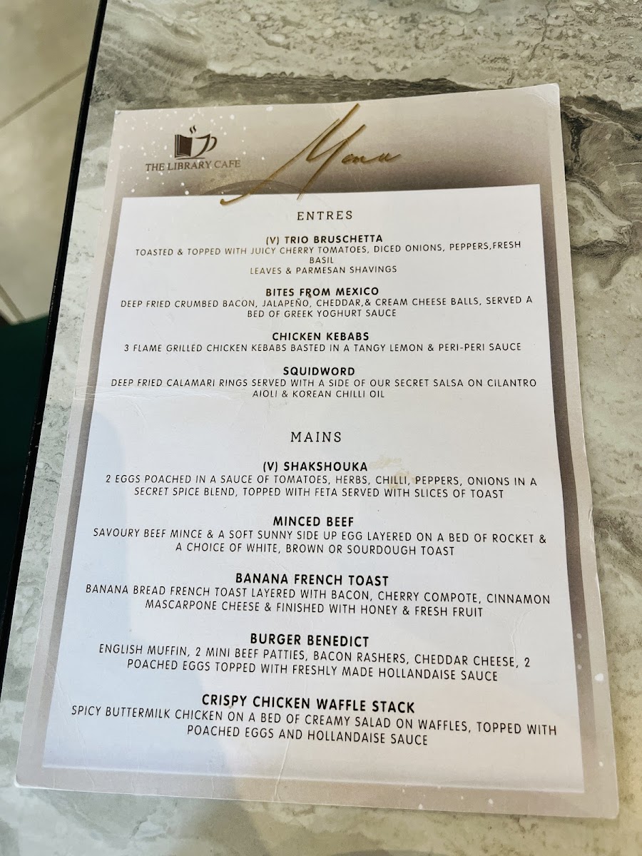 The Library Cafe Photo Menu 2