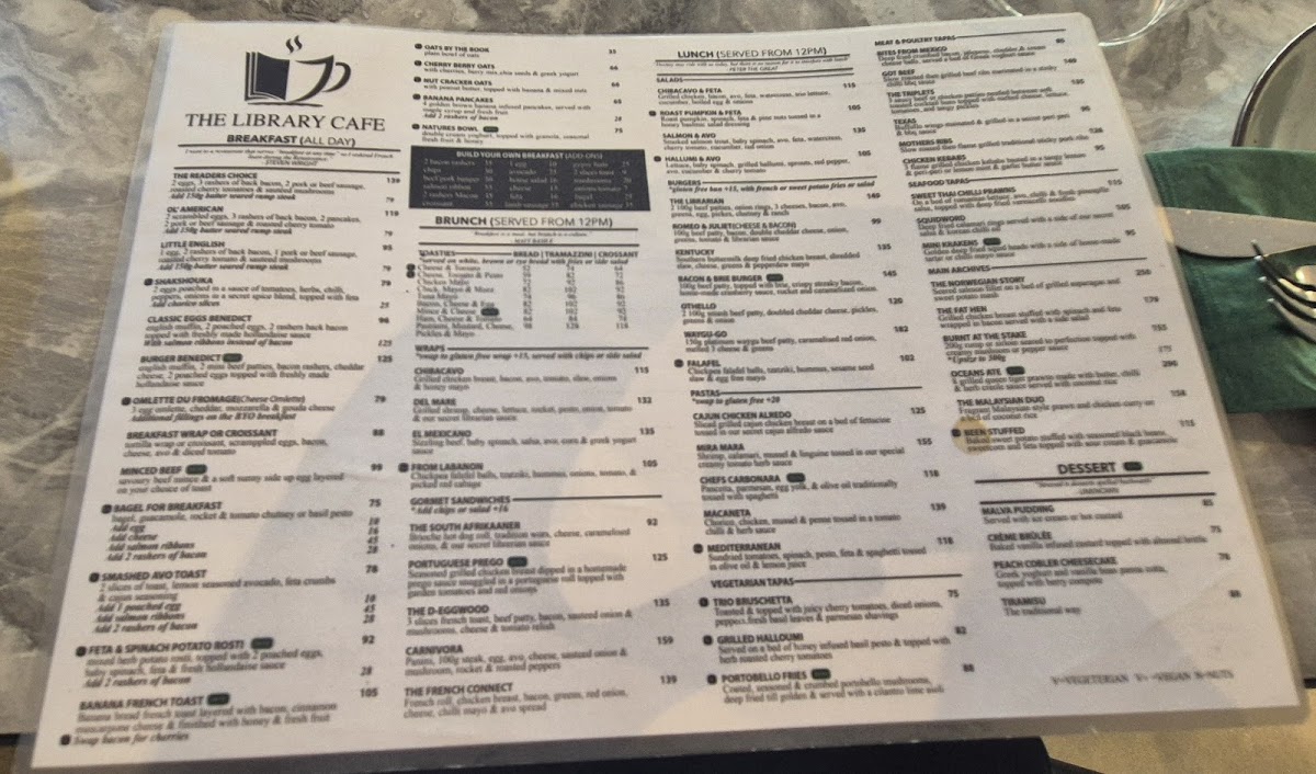 The Library Cafe Photo Menu 3