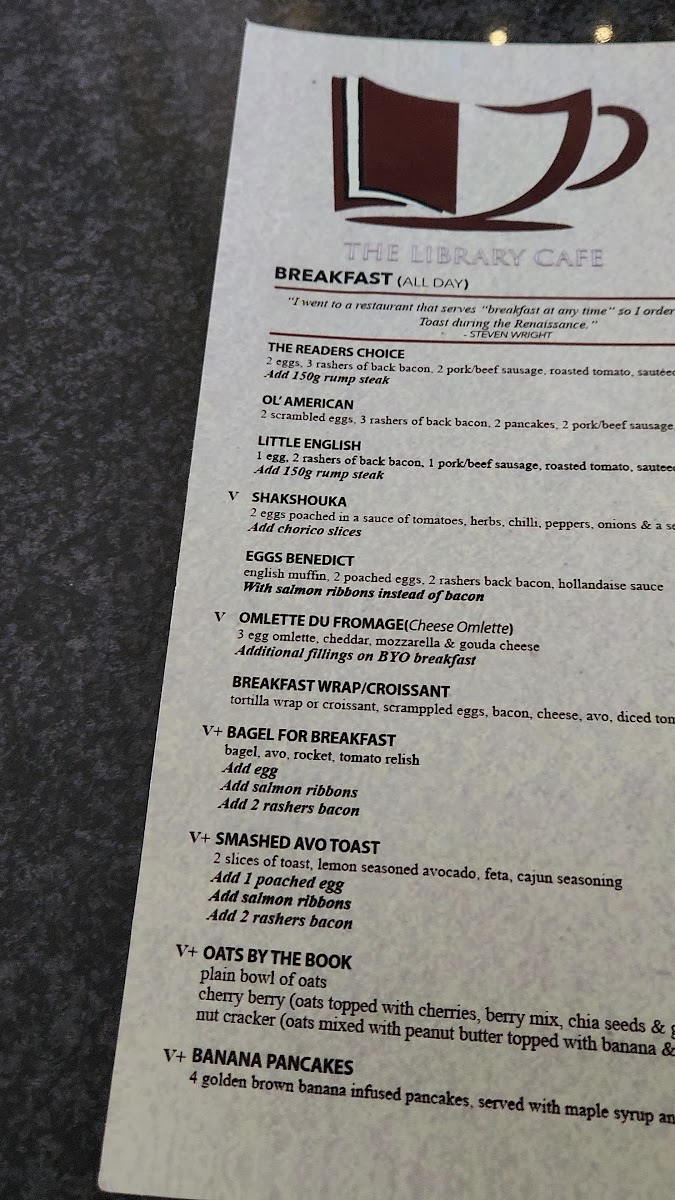 The Library Cafe Photo Menu 6