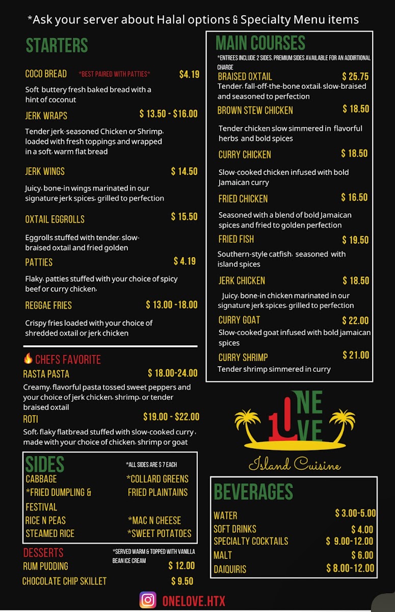 One Love Island Cuisine Photo Menu 1