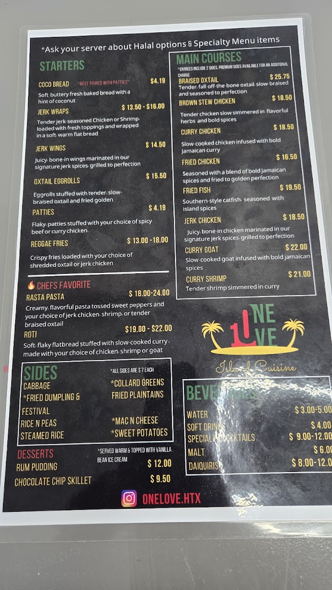 One Love Island Cuisine Photo Menu 2