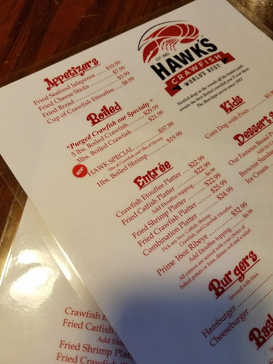 Hawk's Restaurant Photo Menu 4