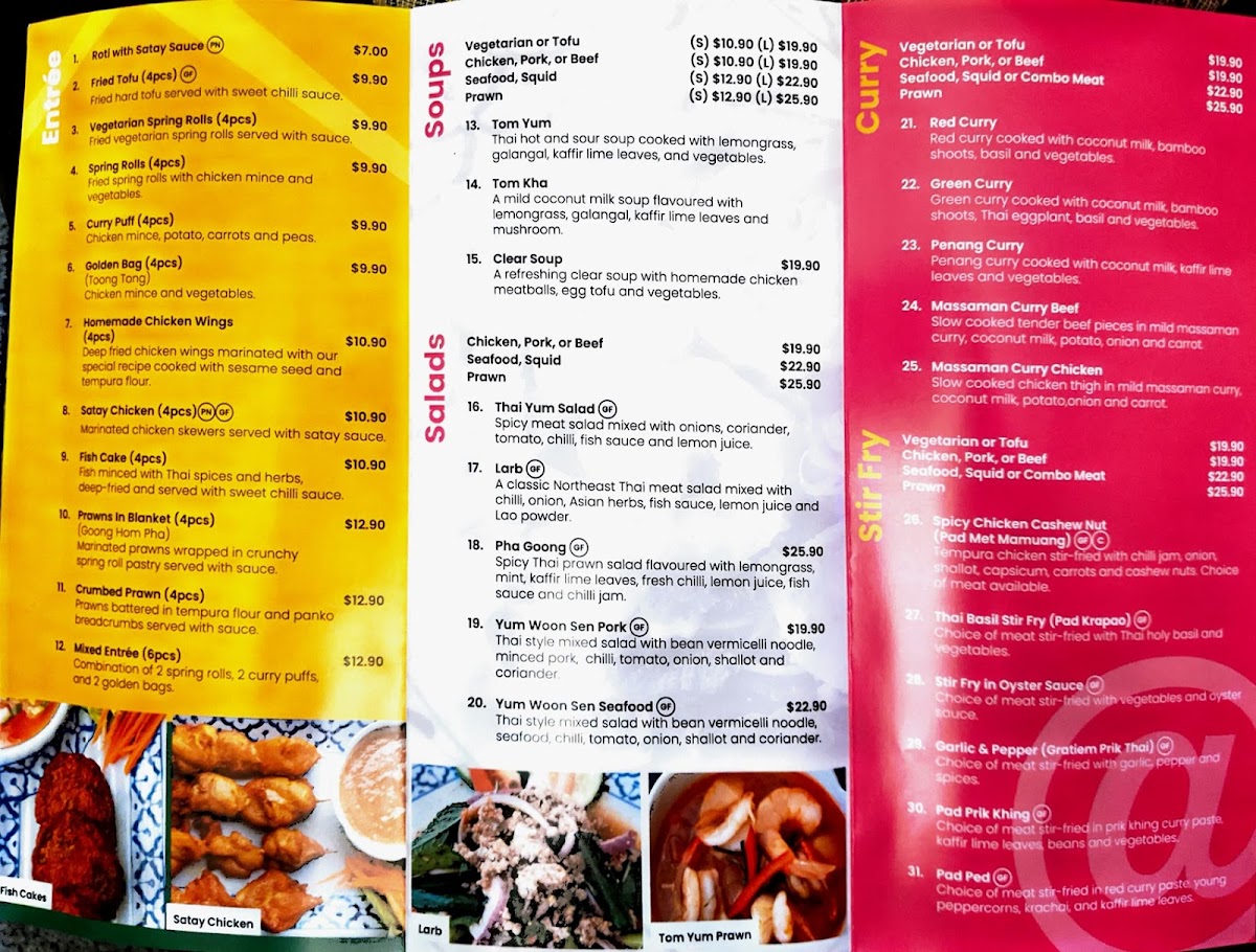 At Home Thai Restaurant Photo Menu 2