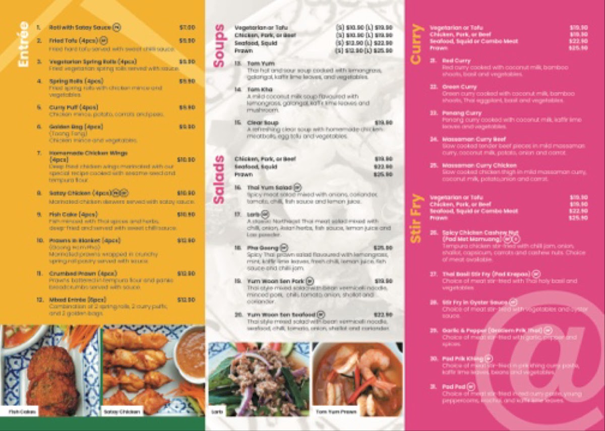 At Home Thai Restaurant Photo Menu 3