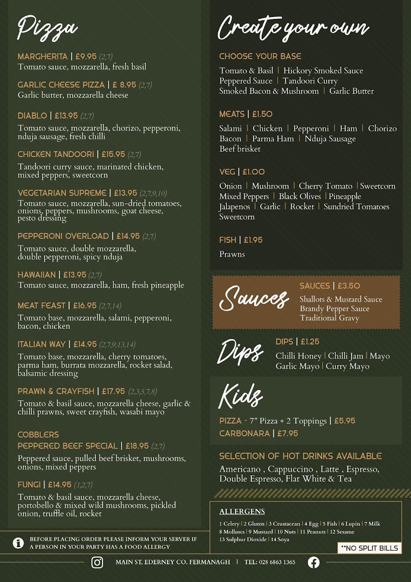 Cobbler’s Bar & Pizzeria Photo Menu 3