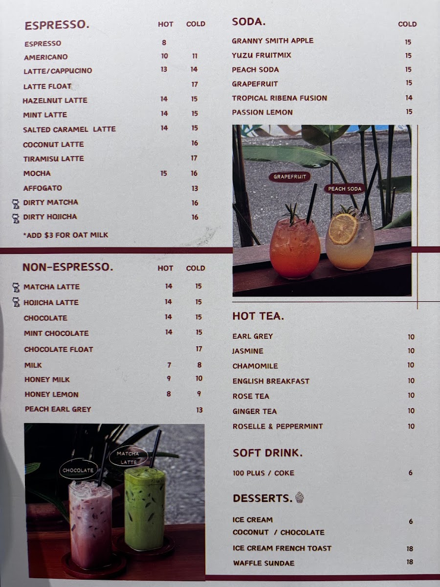 The Ninth Cafe Photo Menu 2