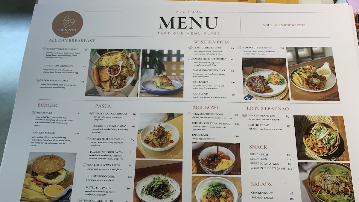 The Ninth Cafe Photo Menu 9