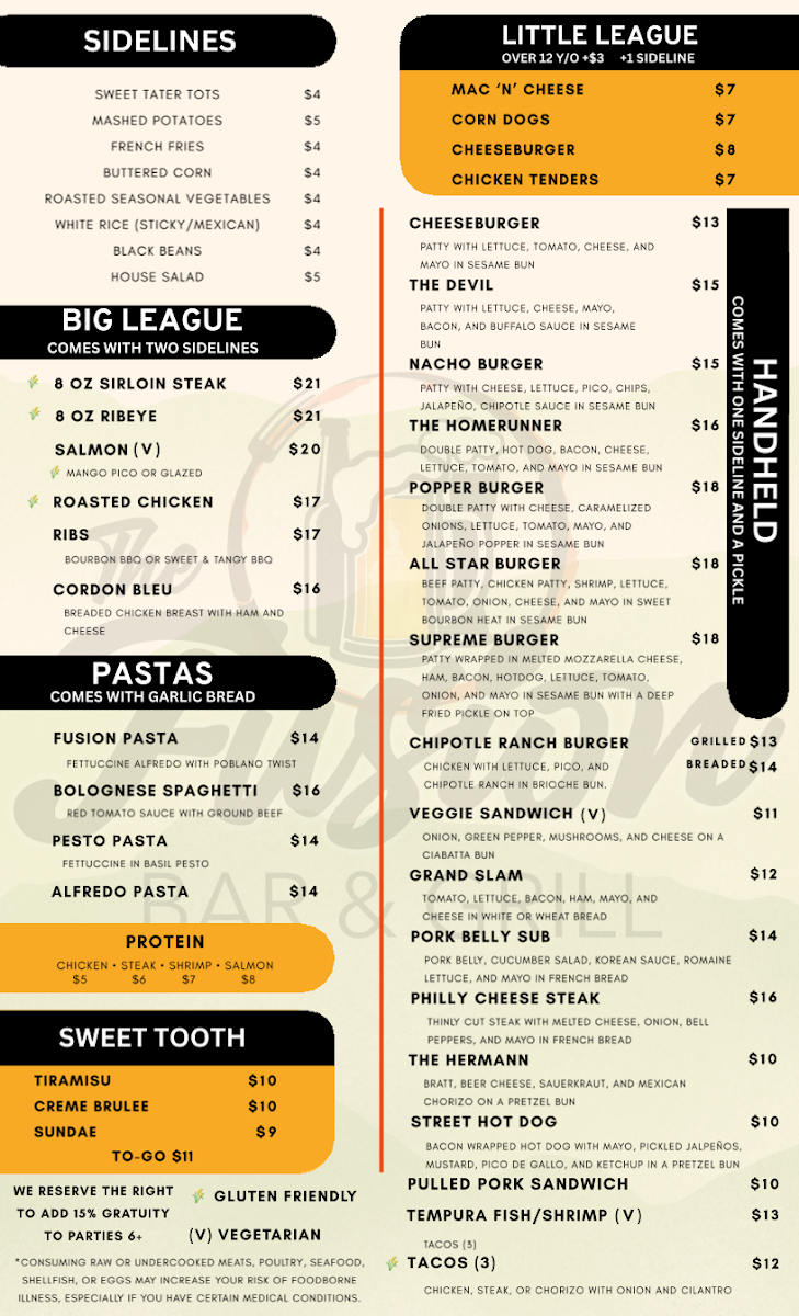 The Fusion Bar & Grill Photo Menu 1