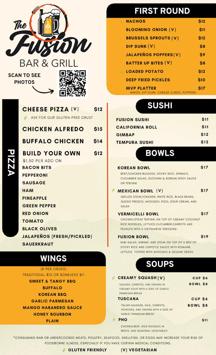 The Fusion Bar & Grill Photo Menu 2