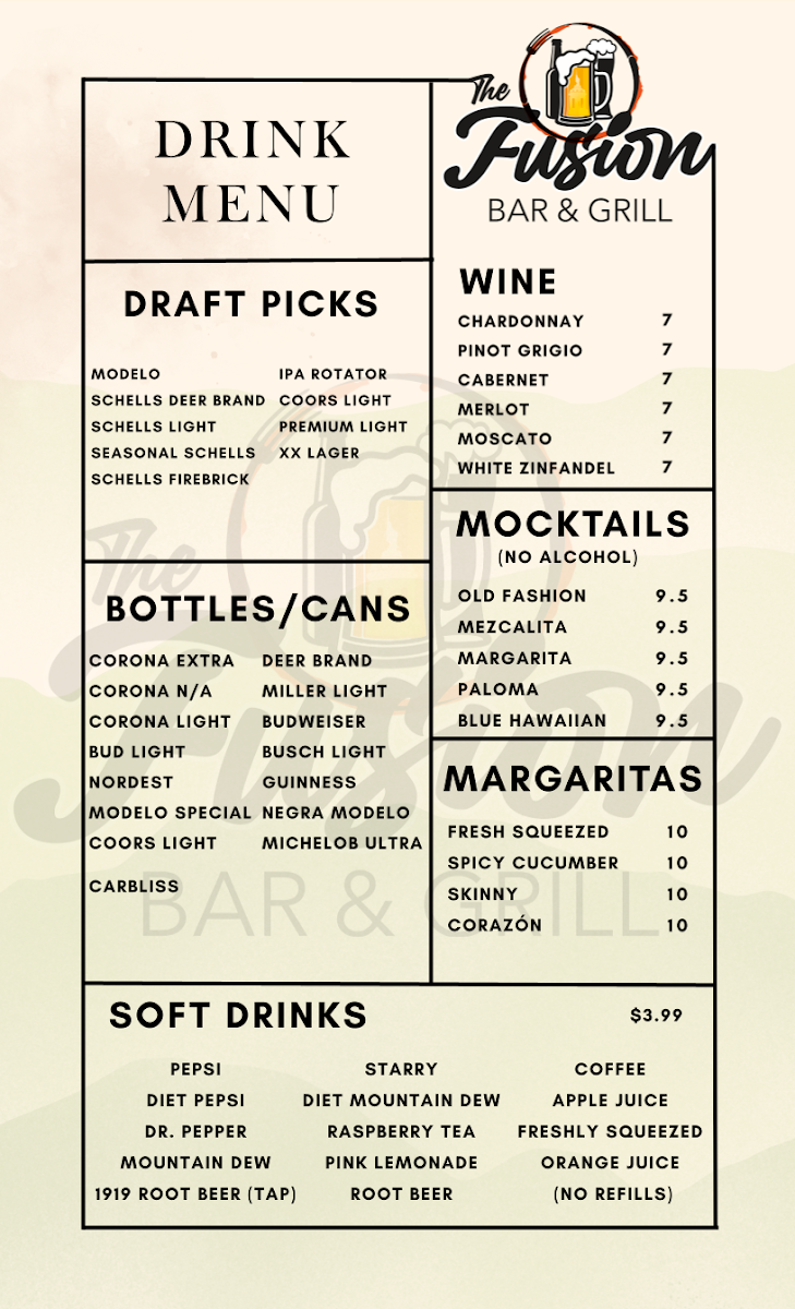 The Fusion Bar & Grill Photo Menu 3