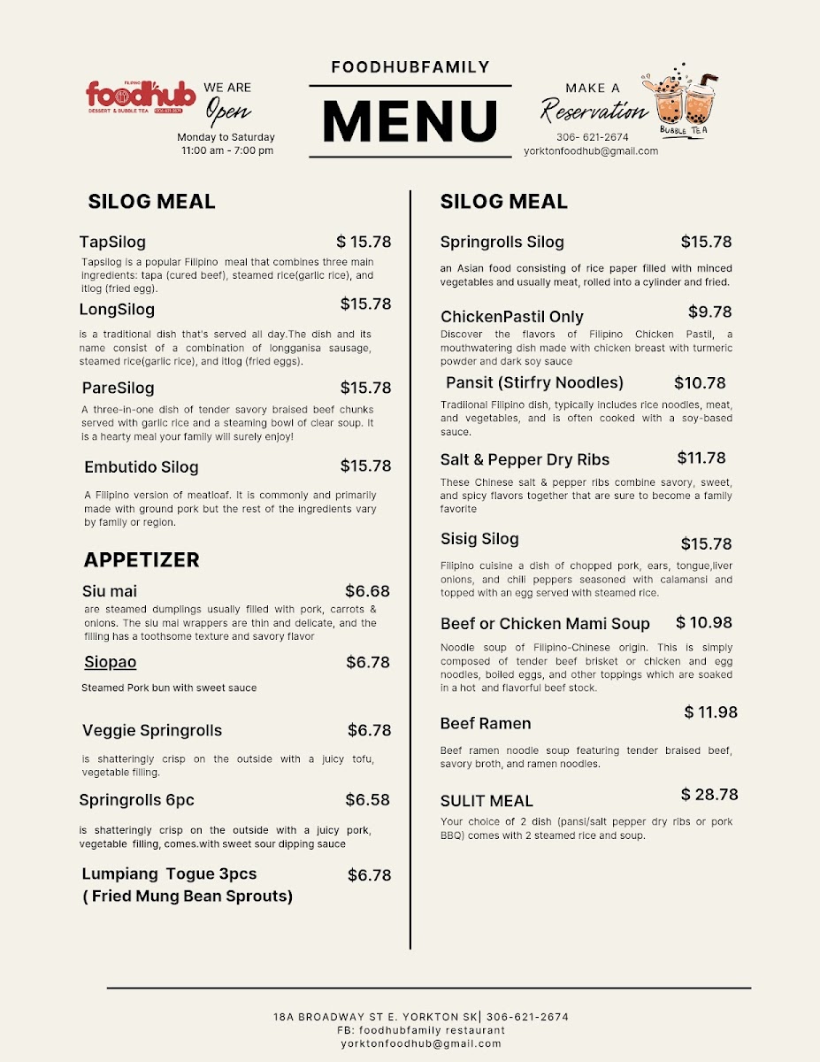 FOODHUB FAMILY RESTAURANT Photo Menu 3