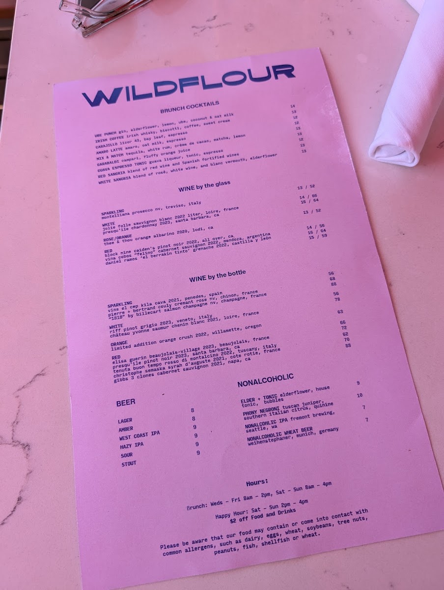 Wildflour Photo Menu 1