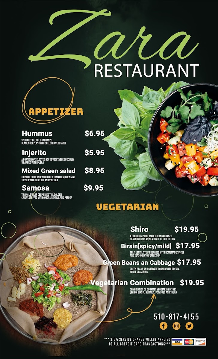 Zara Restaurant Photo Menu 1