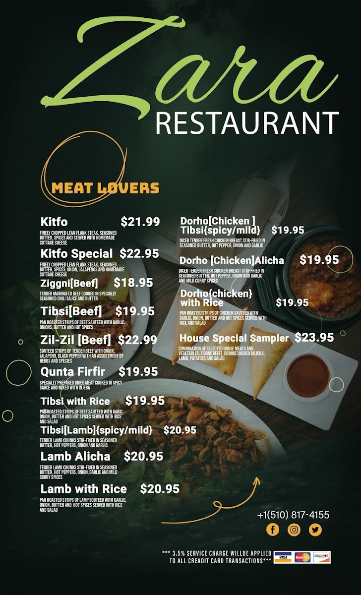 Zara Restaurant Photo Menu 2