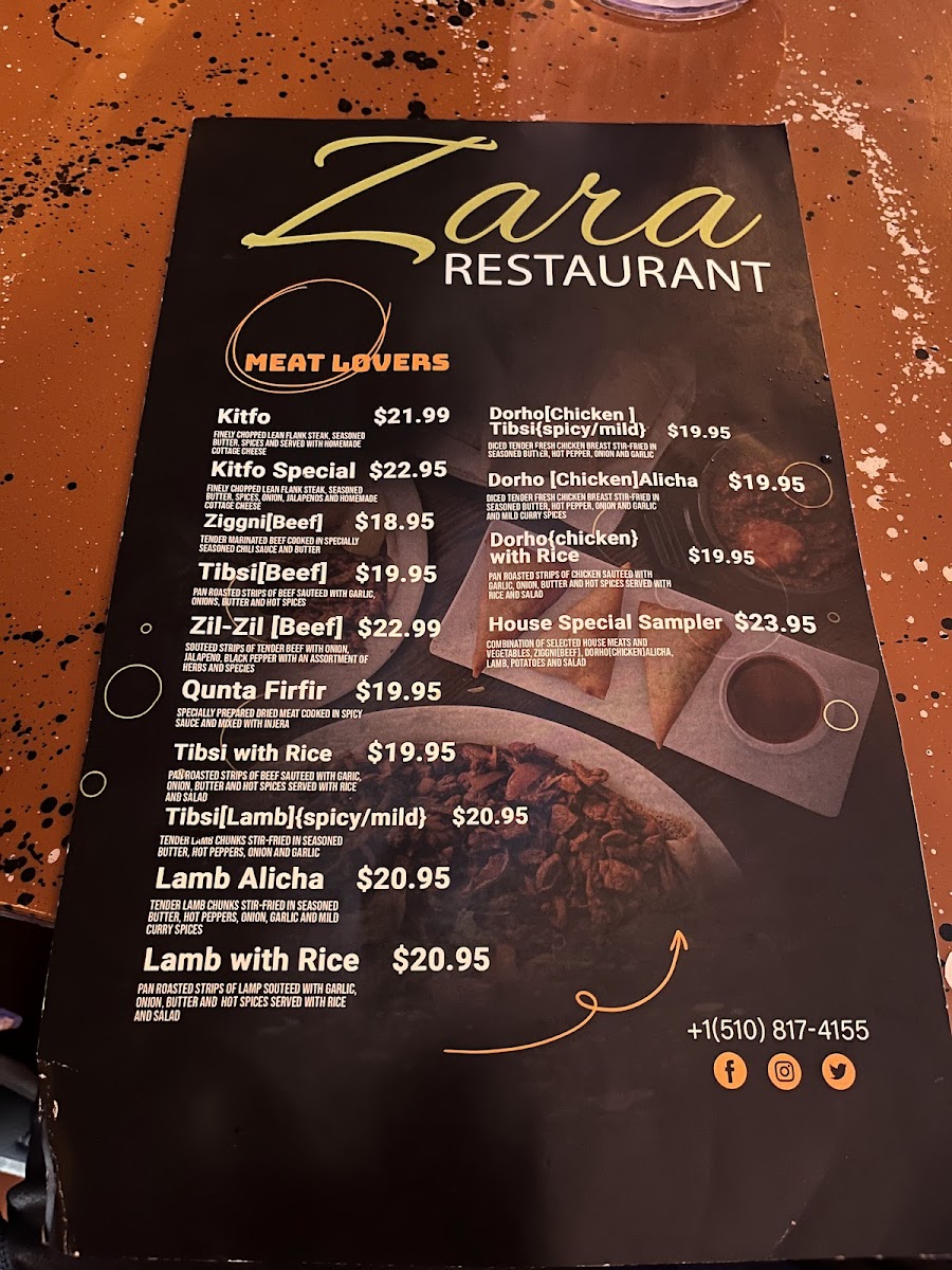 Zara Restaurant Photo Menu 4