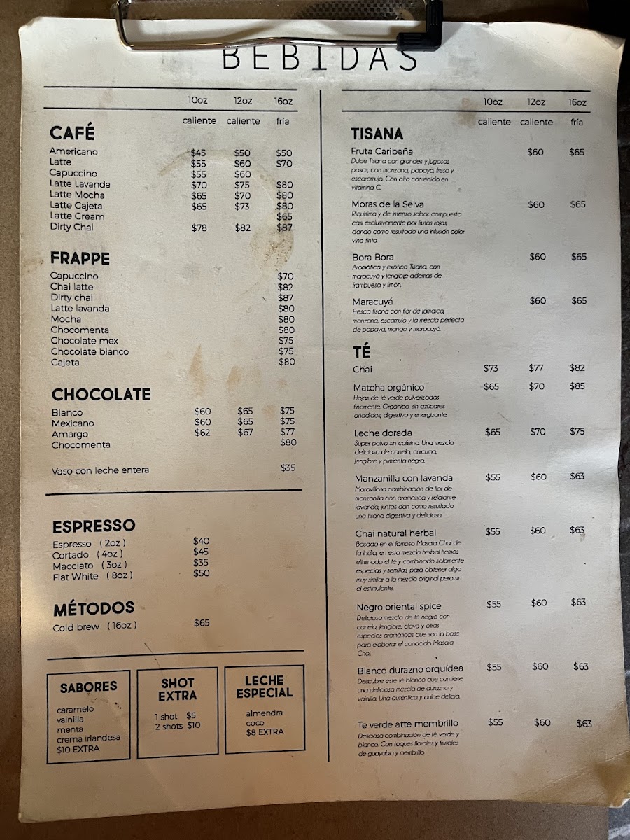Tuesdays and Fridays Bosques Photo Menu 2