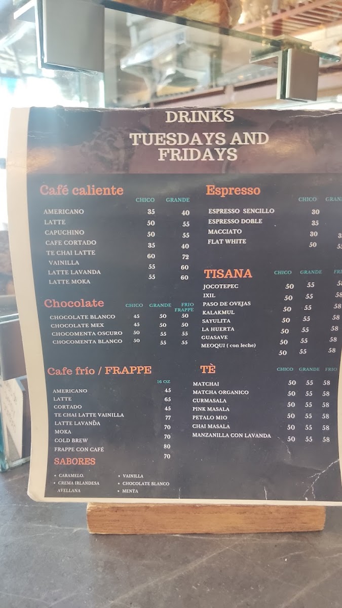 Tuesdays and Fridays Bosques Photo Menu 8