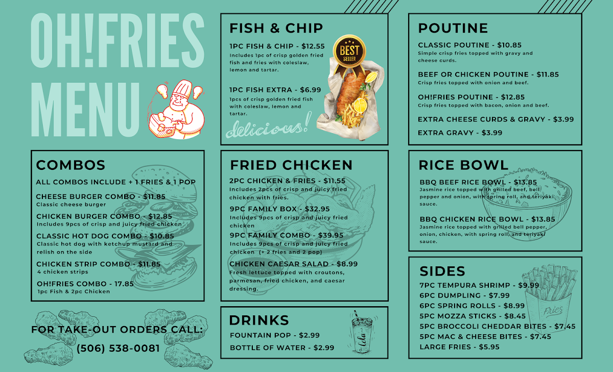 Oh!Fries Take-out Restaurant Photo Menu 1