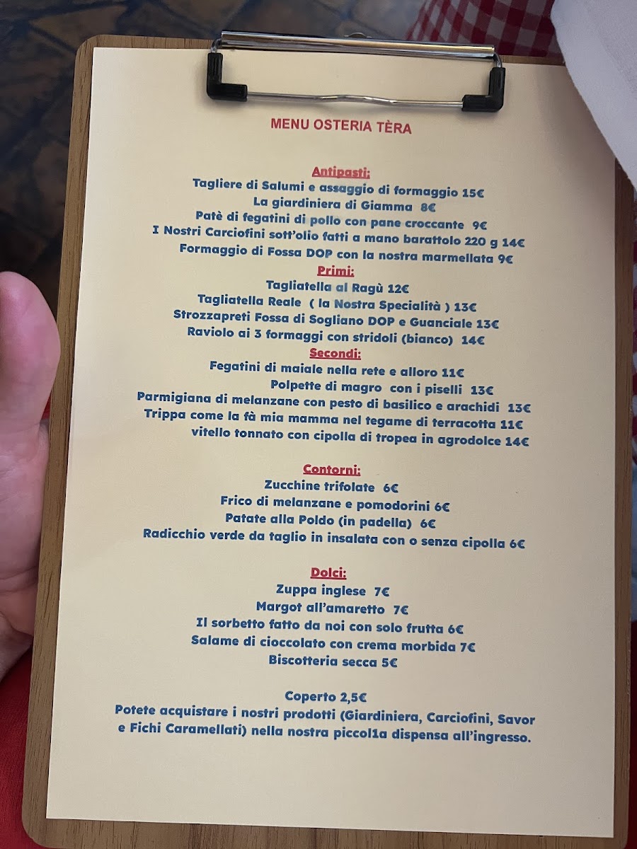 Piccola Osteria Tèra Photo Menu 1