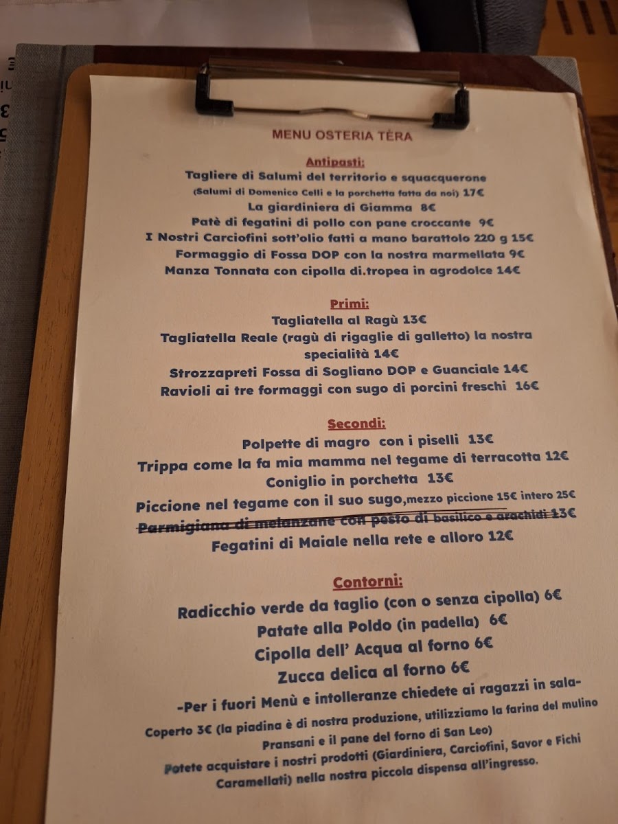 Piccola Osteria Tèra Photo Menu 2