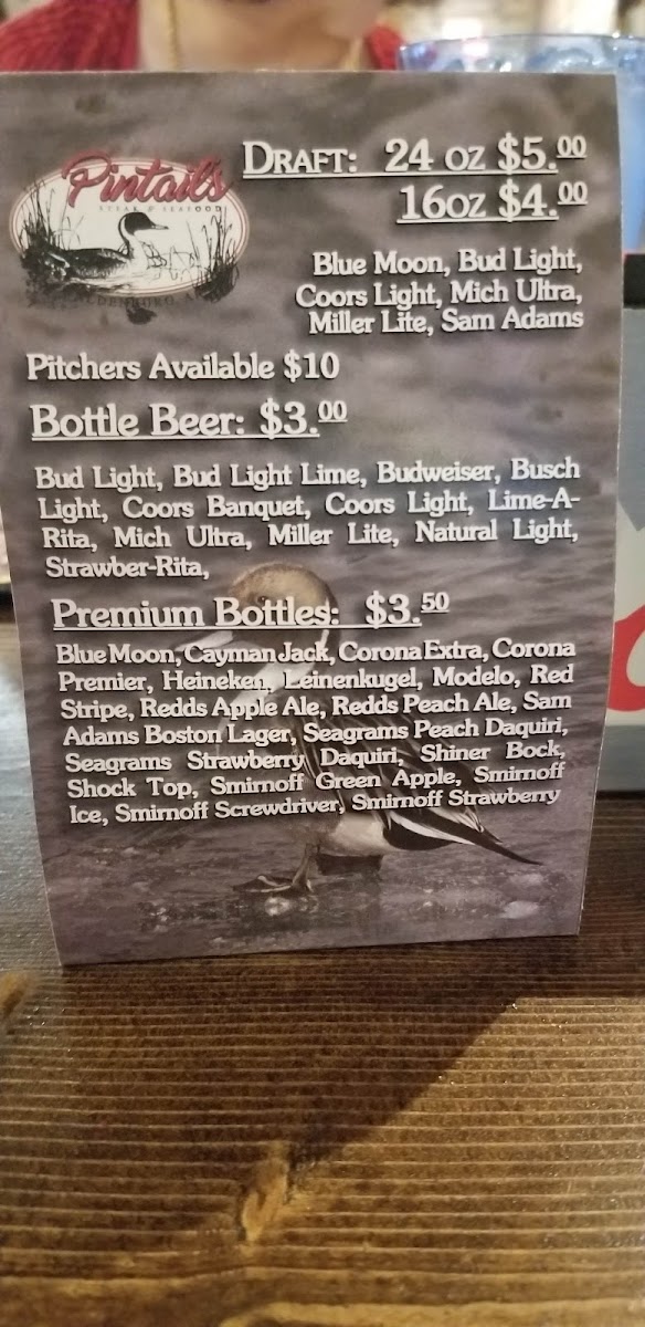 Pintail's Steak & Seafood Photo Menu 3