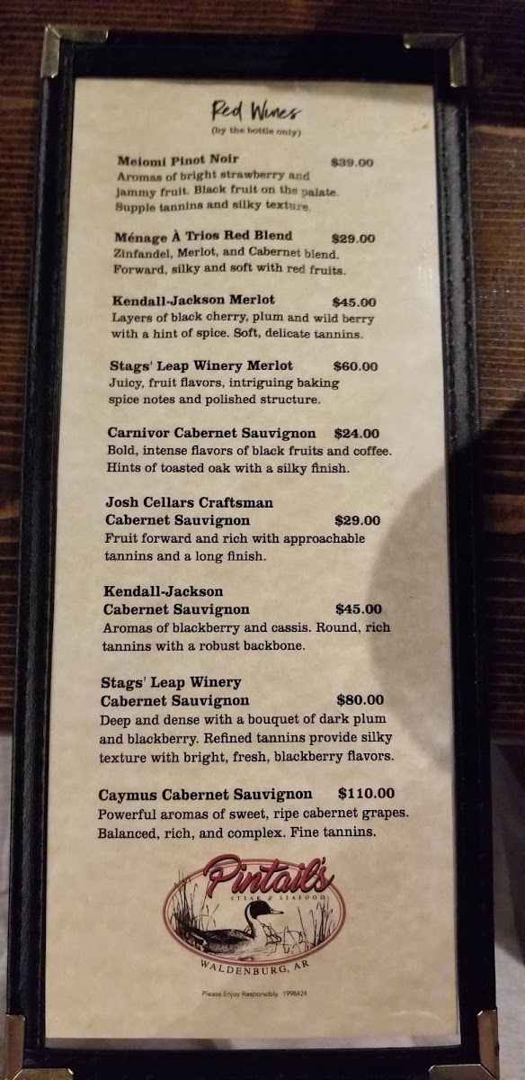 Pintail's Steak & Seafood Photo Menu 5