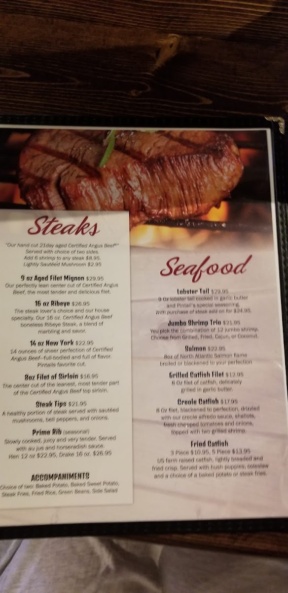 Pintail's Steak & Seafood Photo Menu 6