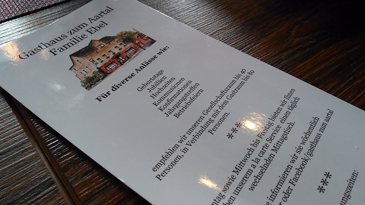 Gasthaus zum Aartal - Familie Ebel Photo Menu 5