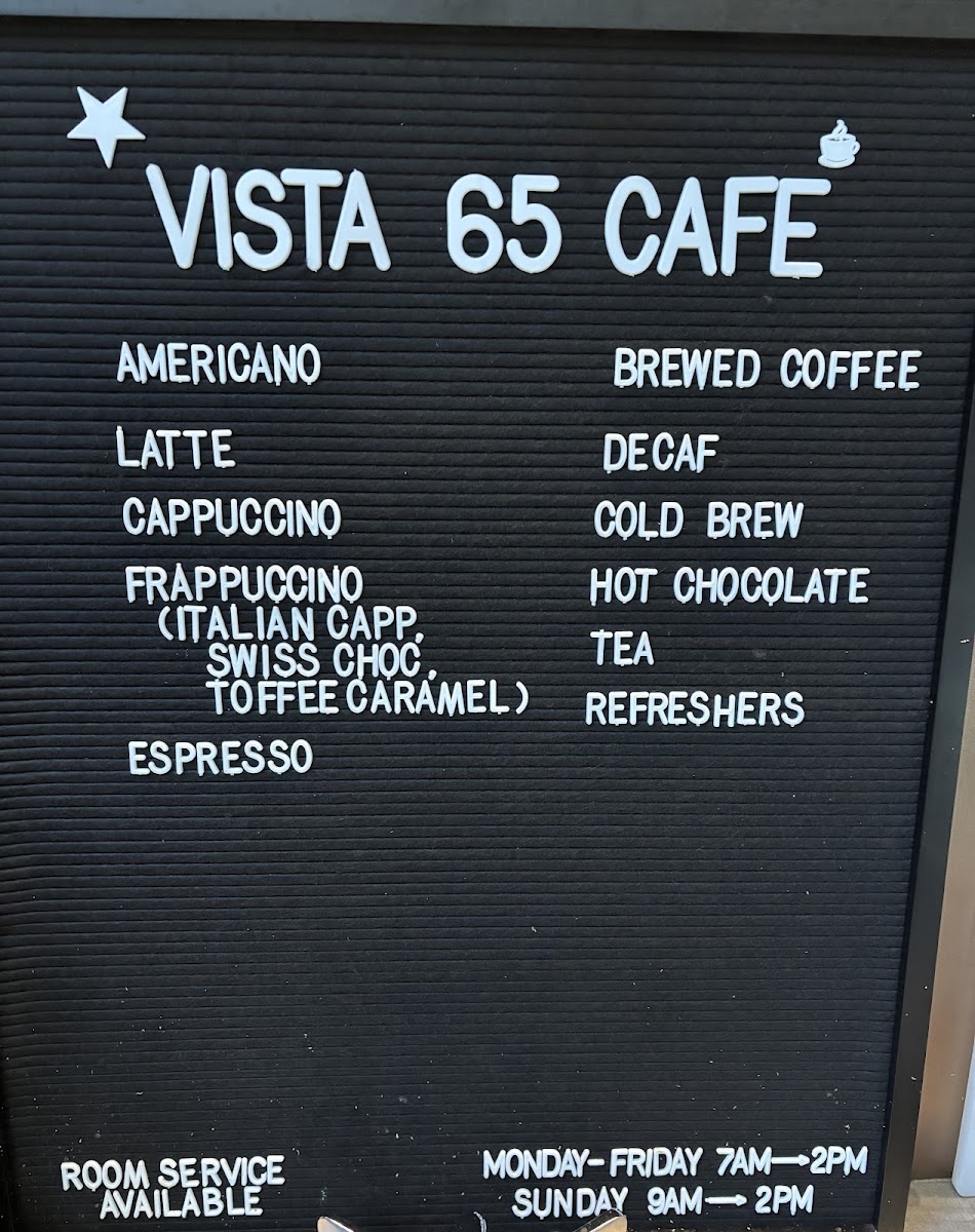 Vista 65 Cafe Photo Menu 1