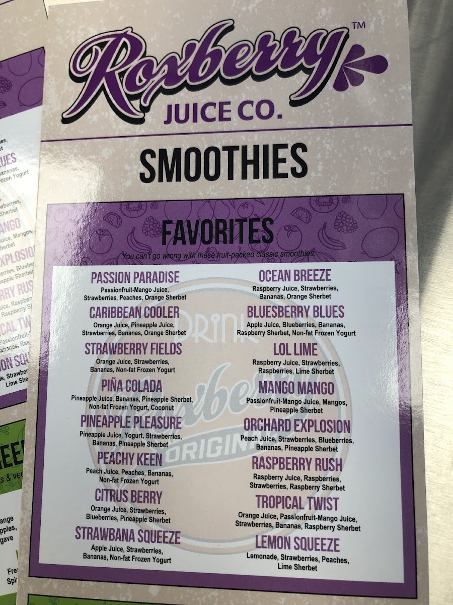 Roxberry Juice Co. Drive Thru Photo Menu 2
