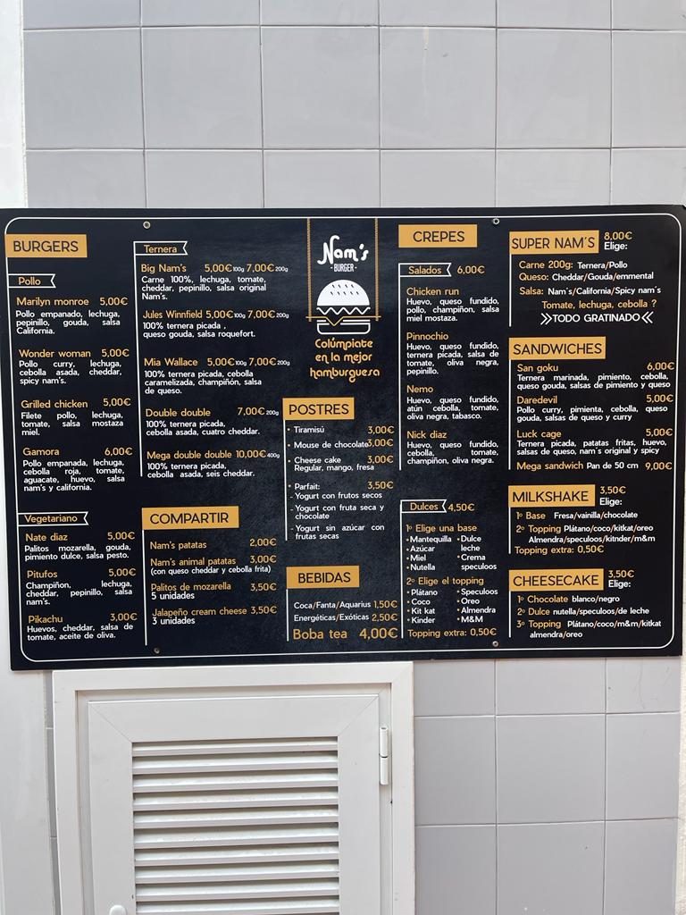 NAMS BURGER Halal Photo Menu 1