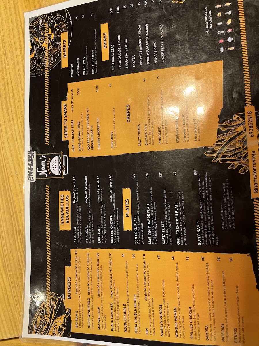 NAMS BURGER Halal Photo Menu 7