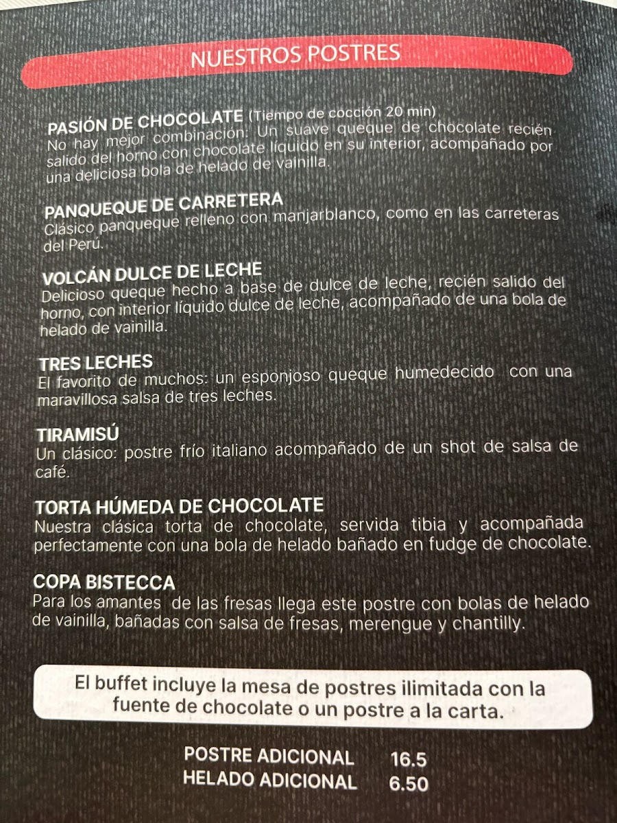 La Bistecca - Buffet Ilimitado Salaverry Photo Menu 1
