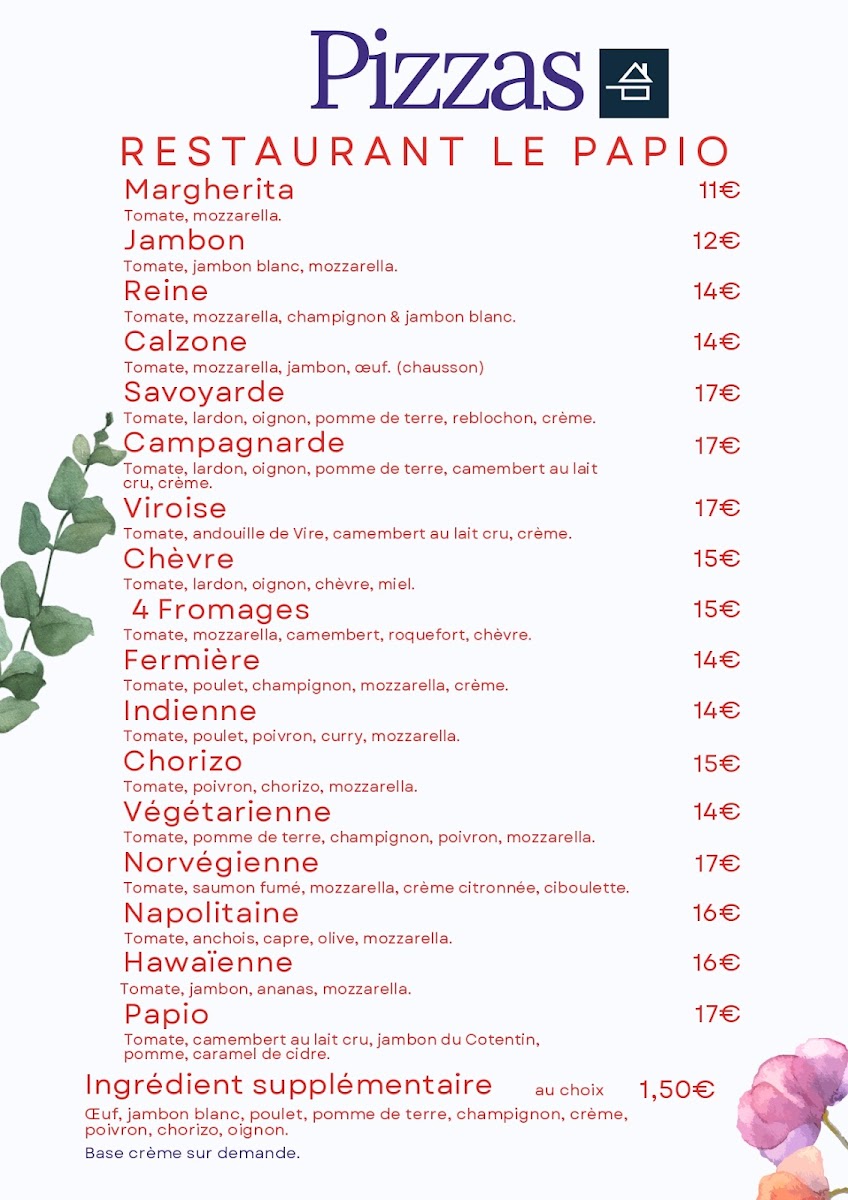 Le Papio Photo Menu 1