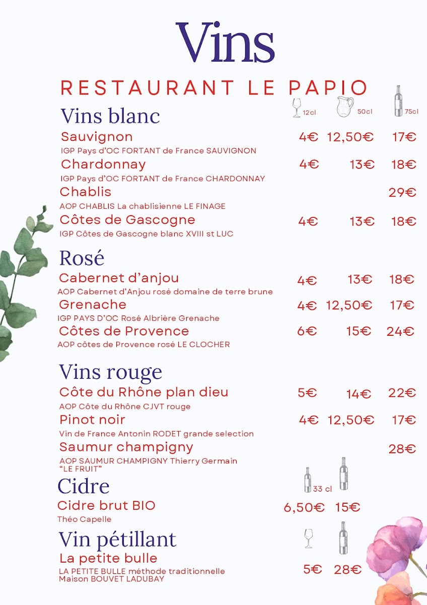 Le Papio Photo Menu 2