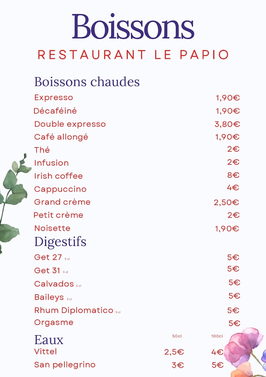 Le Papio Photo Menu 6