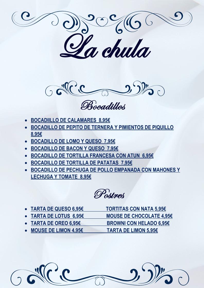 Restaurante La chula Avila Photo Menu 6