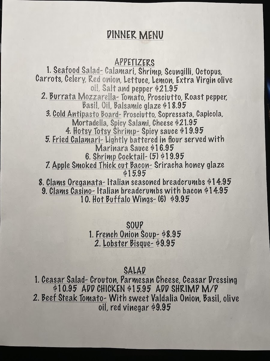 Angelo's Steak House Photo Menu 3