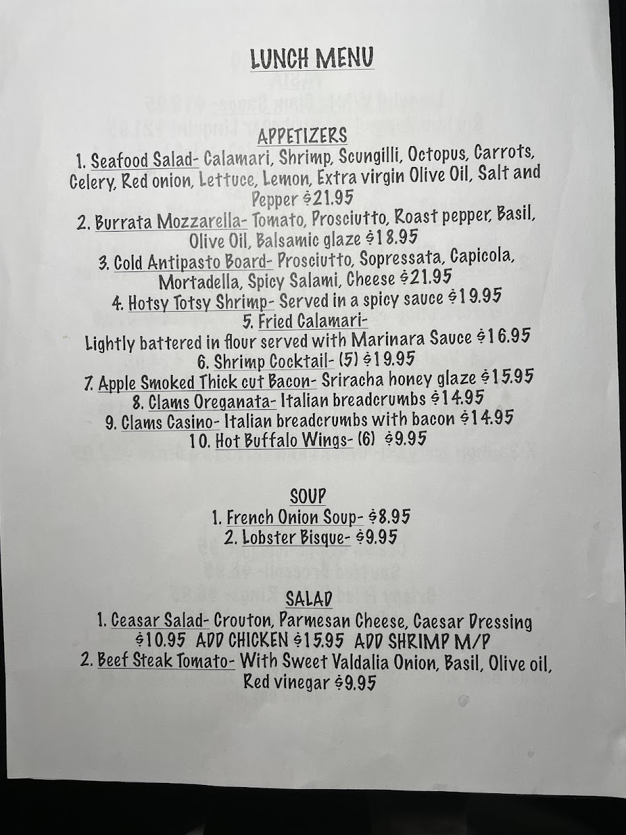 Angelo's Steak House Photo Menu 4
