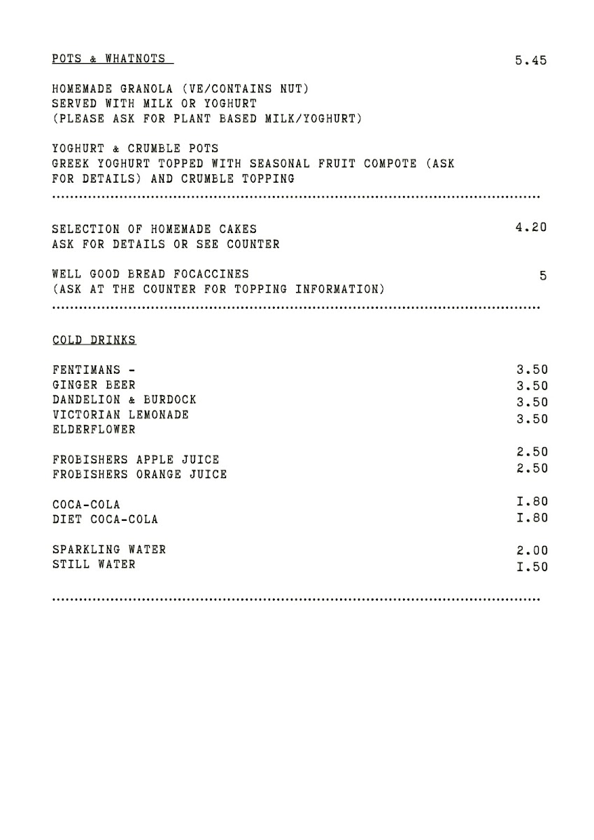 The Wolf Cafe Photo Menu 2
