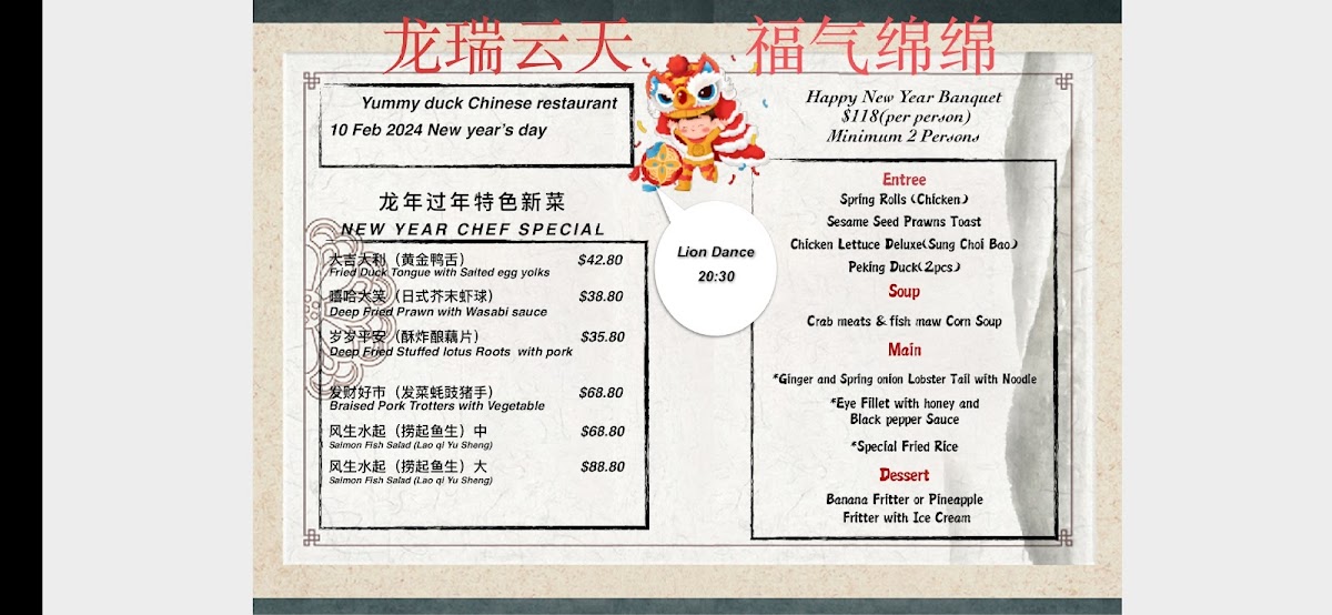 Yummy Duck Chinese Restaurant Photo Menu 2
