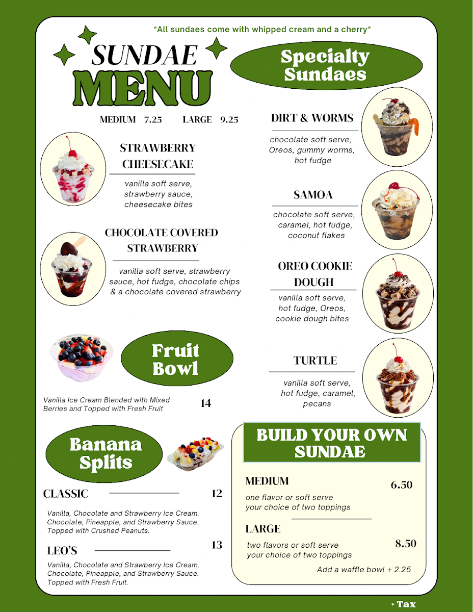 Leo's Italian Ice & Ice Cream Photo Menu 1