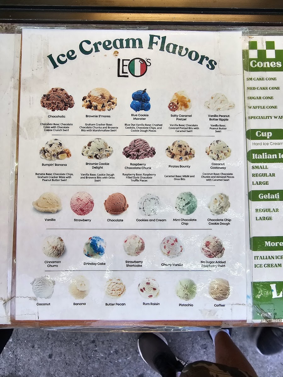 Leo's Italian Ice & Ice Cream Photo Menu 6