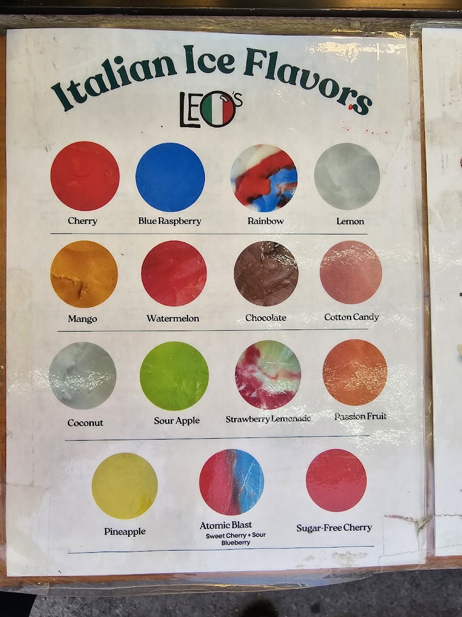 Leo's Italian Ice & Ice Cream Photo Menu 8