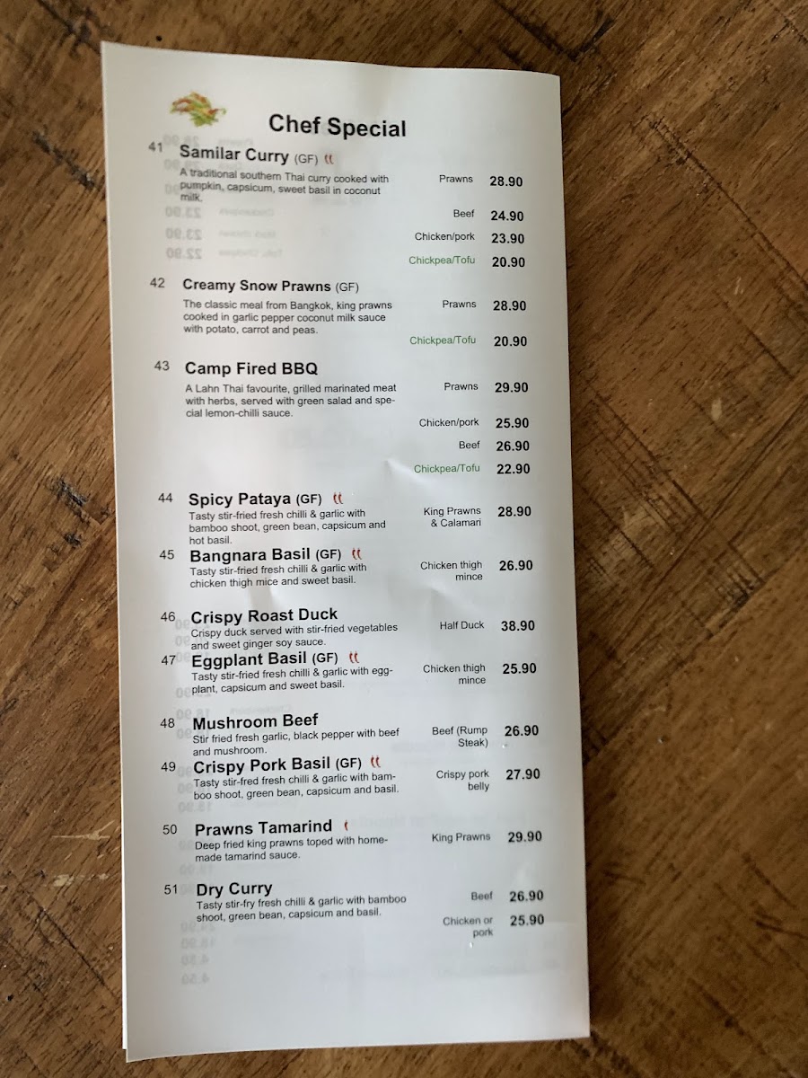 Lahnthai Restaurant Photo Menu 1