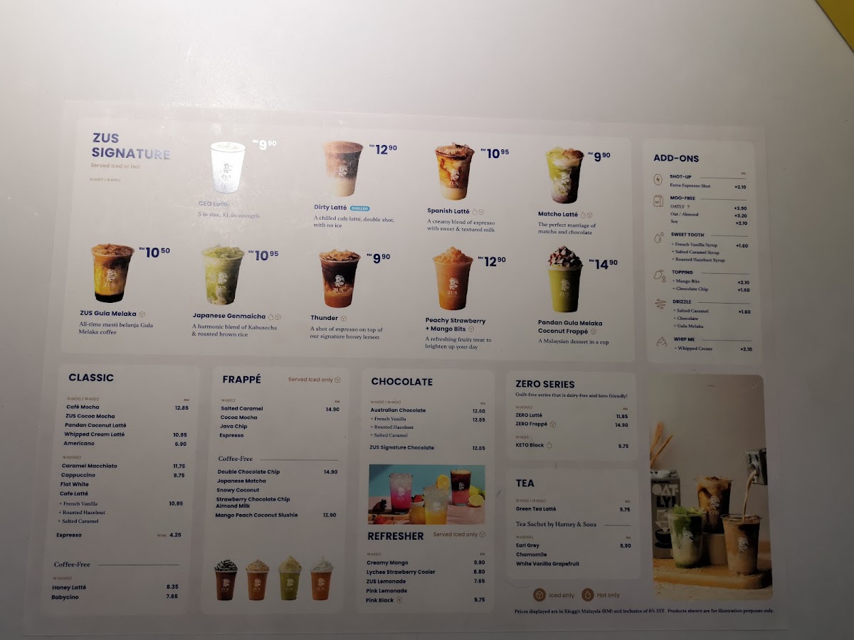 ZUS Coffee - Jalan Raja Uda, Butterworth Photo Menu 1