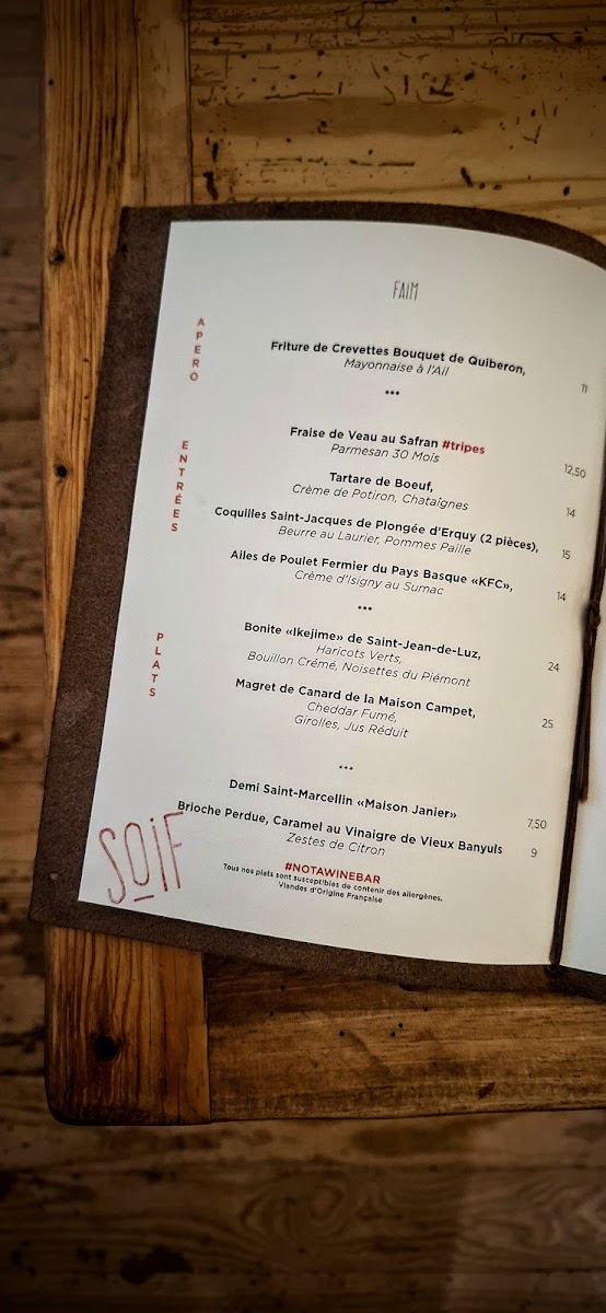 Soif // Table & Vins Photo Menu 1