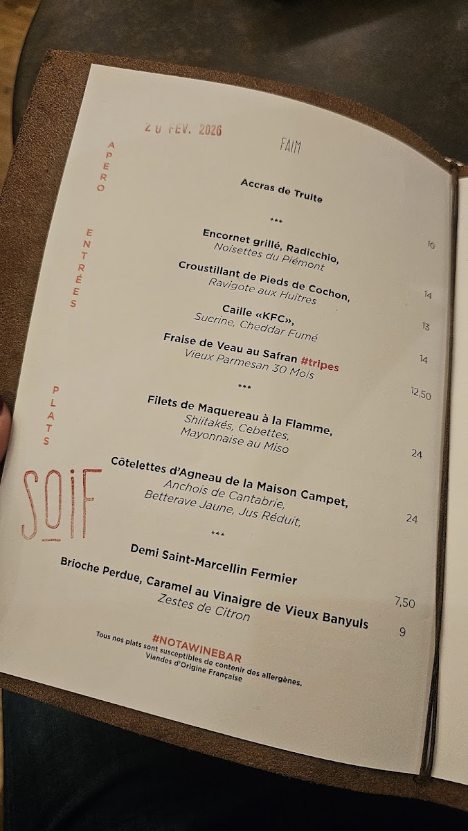 Soif // Table & Vins Photo Menu 3