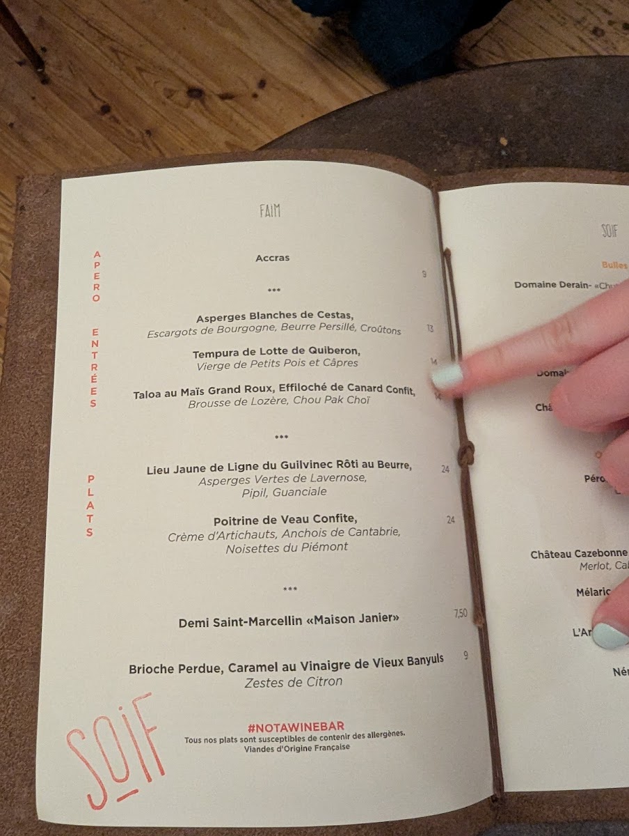 Soif // Table & Vins Photo Menu 4
